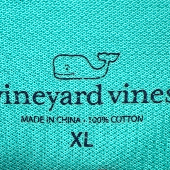 Vineyard Vines Shirt Polo Mens XL Aqua Blue Rugby Short‎ Sleeve Logo Cotton NEW - Picture 4 of 9